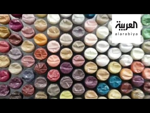  العرب اليوم - شاهد: لوح فنية فريدة من نوعها بأكياس فقاعات الهواء
