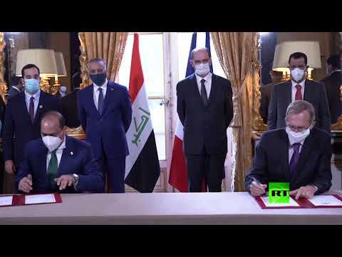  العرب اليوم - شاهد: العراق وفرنسا يوقعان ثلاث مذكرات إعلان نوايا