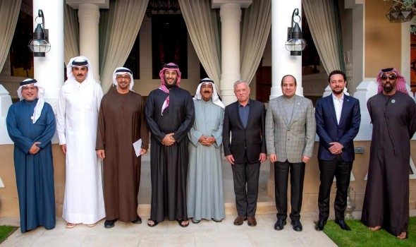  فلسطين اليوم - قادة دول الخليج والرئيس المصري وملك الأردن يجتمعون في لقاء ودي لمناقشة جهود دعم القضية الفلسطينية